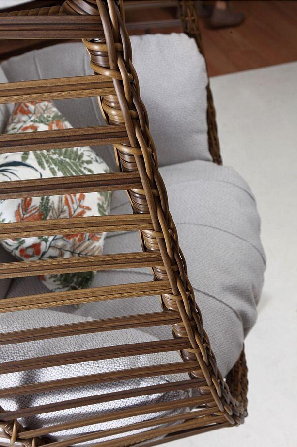 Kapalı Tekli Bahçe Balkon Rattan Gümbet Salıncağı - 3