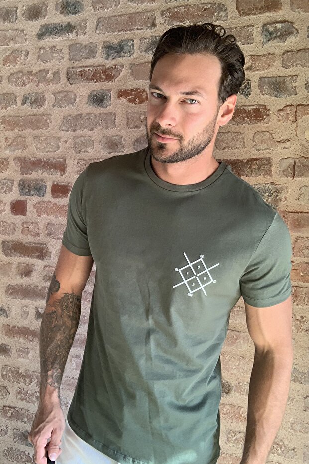 Haki Regular Fit Bisiklet Yaka Kısa Kollu Baskılı T-Shirt TMNSS20TS0984 - 8