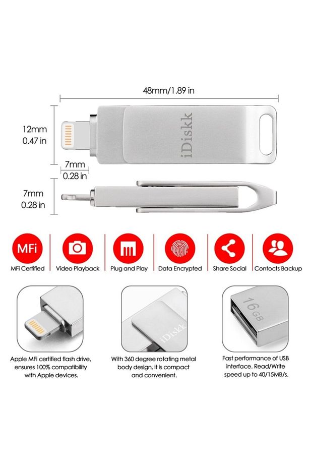 U001 64gb Apple Mfı Sertıfıkalı Iphone Ipad Lightning Usb 3.0/2.0 Otg Flash Bellek Disk Pc - 8