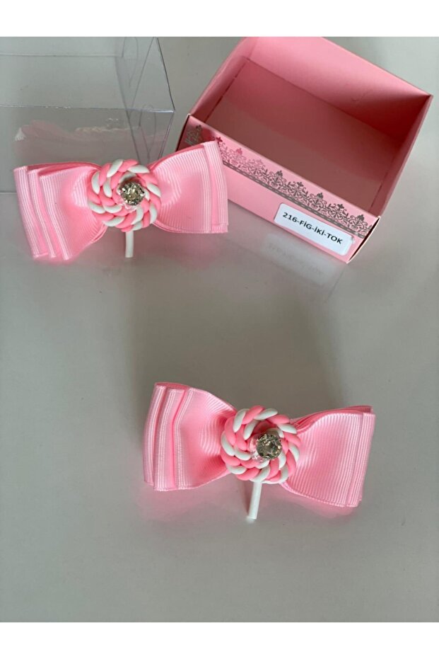 Pink 2-Piece Mini Lollipop Decorated Girl Child Baby Birthday Gift Collared Buckle
