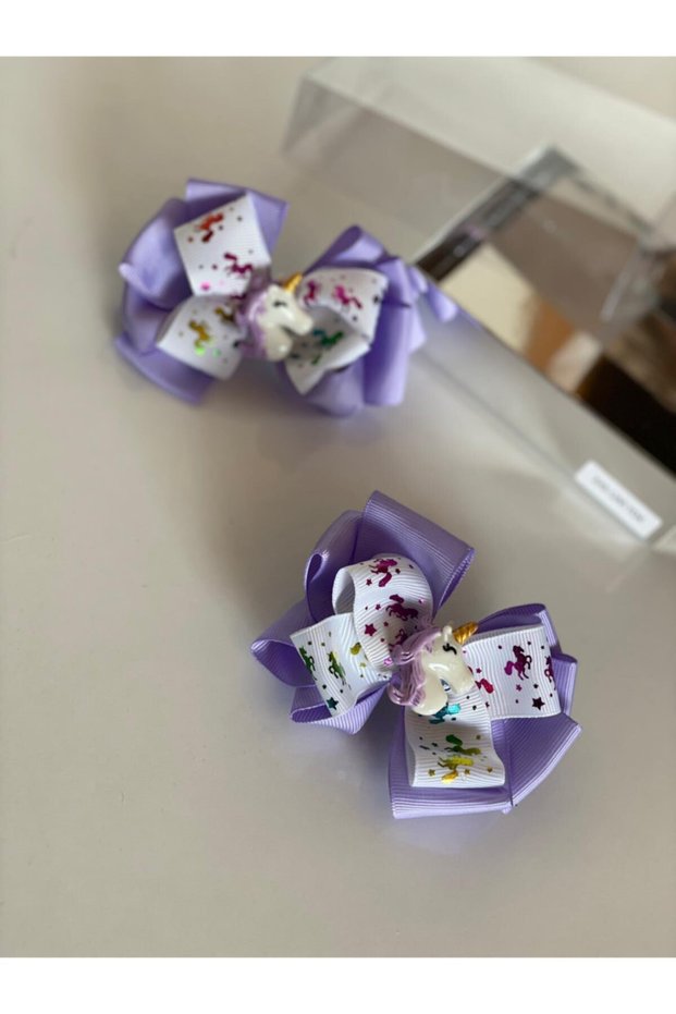 Lilac 2-Piece Unicorn Baby Girl Birthday Gift Clip-on Collar Buckle