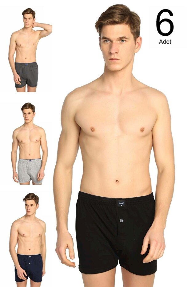 Pack of 6 0117 100% Cotton Men's Boxers - - Boxers - Mixed - L