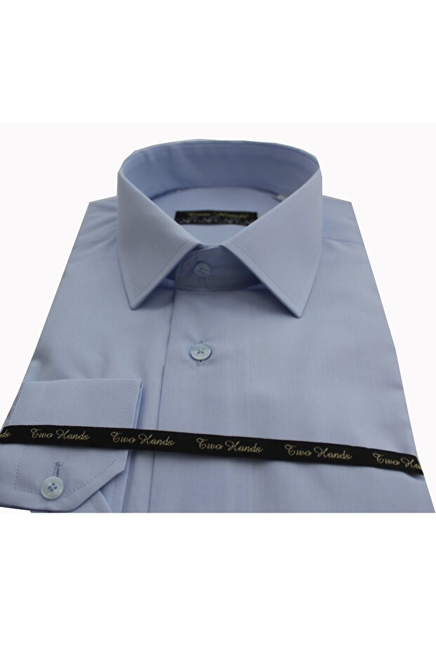 قميص كلاسيكي بلون أزرق فاتح - 2