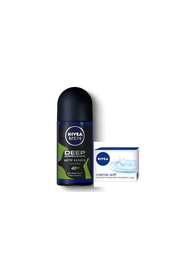 Men Deep Dimension Amazonia Roll-on 50ml+ Creme Soft Sabun 100 Gr Set - 1