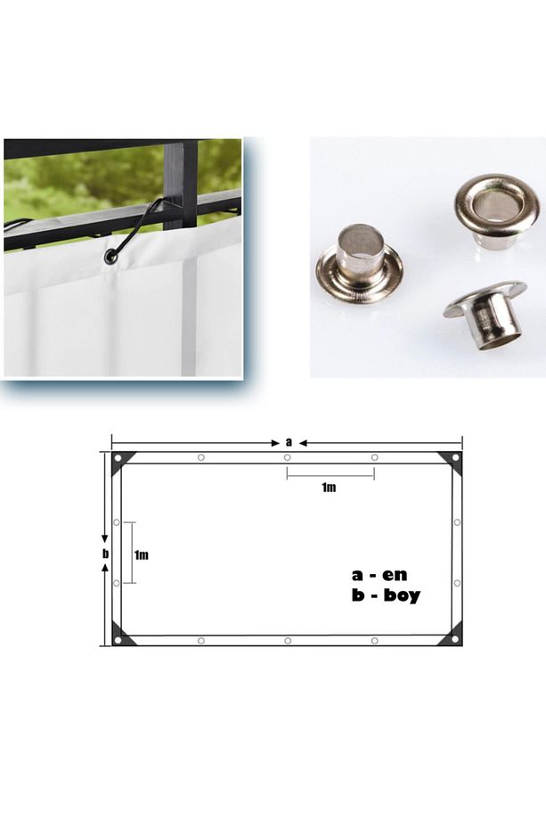 Tel Çit Brandası Branda Gölgelikler Balkon Demirlerine Gölgelik Branda 1x4 - 4
