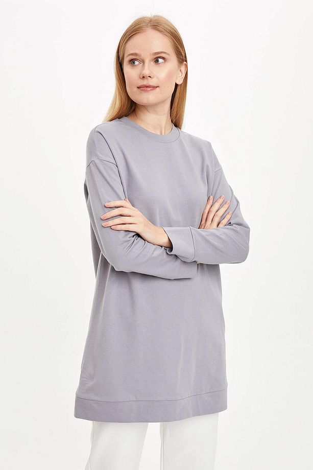 Relax Fit Basic Pamuklu Sweat Tunik - 1