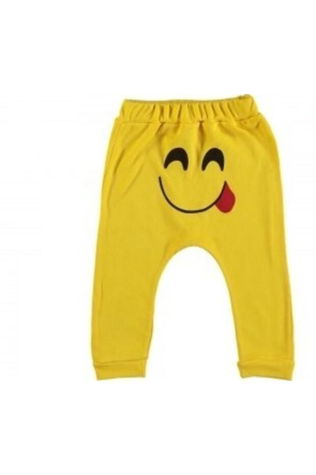 Erkek Ve Kız Bebek 3-6-9-12 Ay Emoji Baskılı Tek Alt - 1