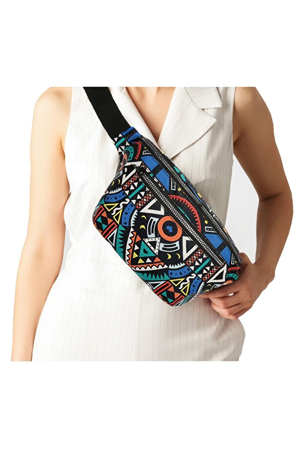 Cross Shoulder Strap and Waist Bag Blue