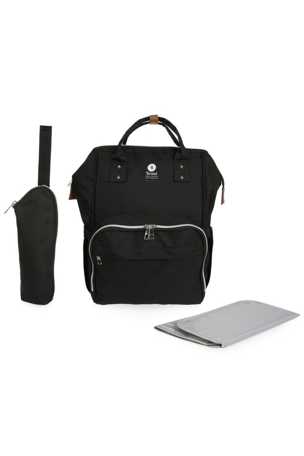 Unisex Black Mother and Baby Care Bag
