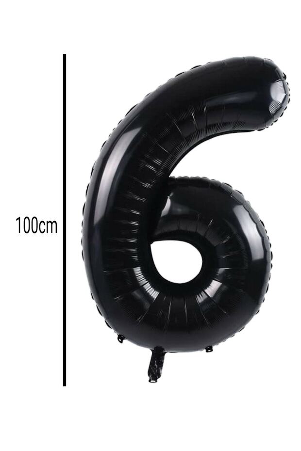 Number 6 Foil Balloon Black (100cm)