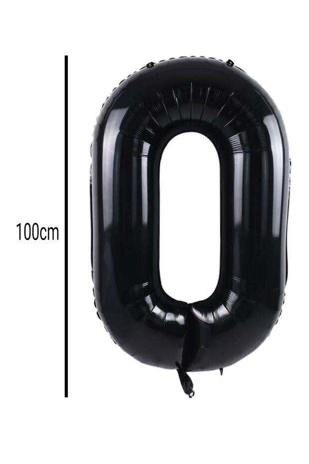 بالون فويل رقم 0 أسود (100 سم)