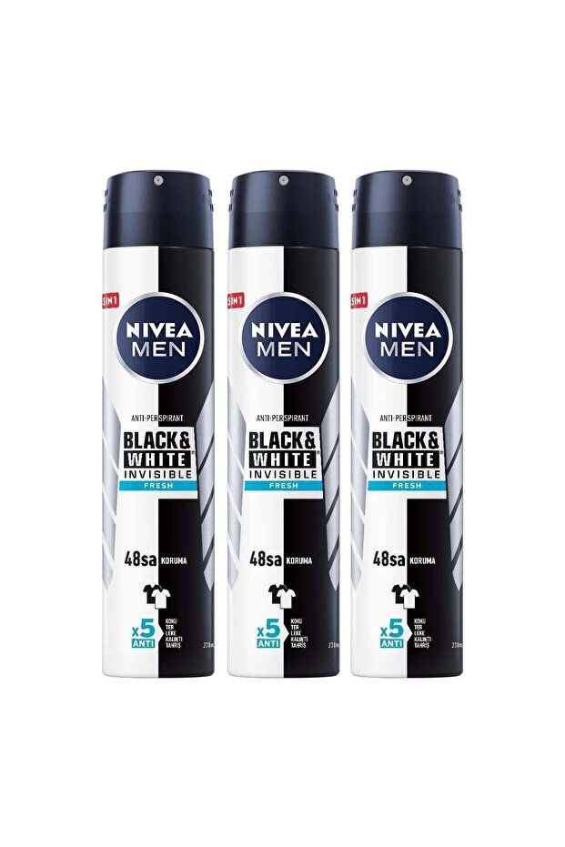 Black And White Fresh 150 ml Erkek Deodorantı 3 Adet - 1