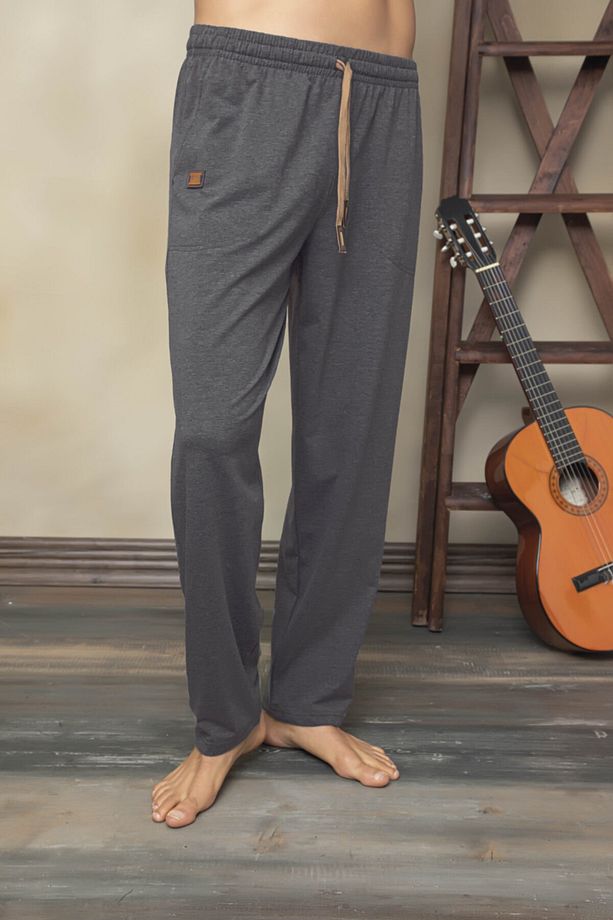 Erkek Antrasit Tek Alt Kalın Çok Rahat Pijama Altı - 1