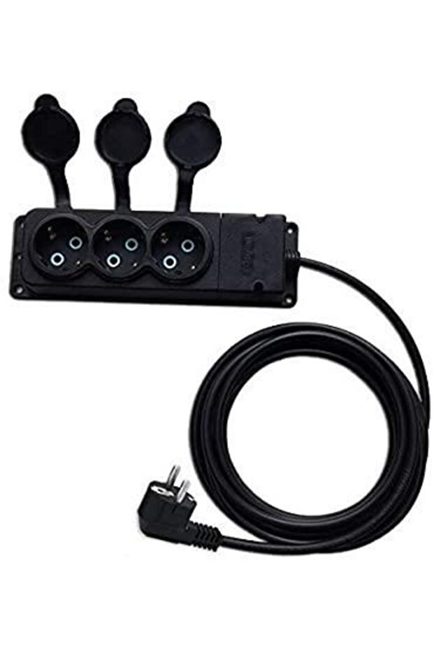 Group Socket Rubber 3 Meter Covered Black Grounded Socket - 1