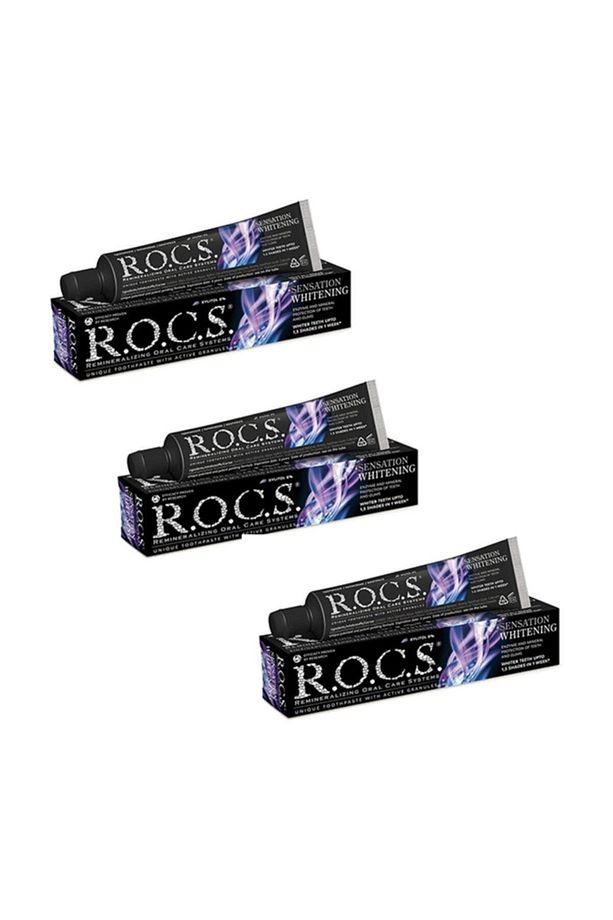 Rocs Sensation Whitening Beyazlatıcı Parlatıcı Diş Macunu 60ml (3 Adet) - 1
