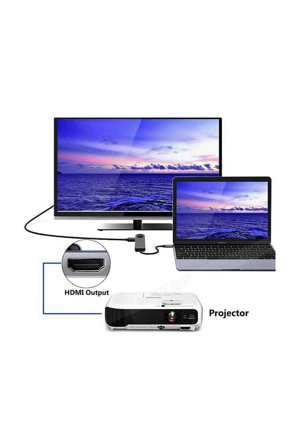 4332 Usb 3.1 Type C To Hdmı 2xusb 3.0 Gigabit Ethernet Çevirici Dönüştürücü Adaptör - 6