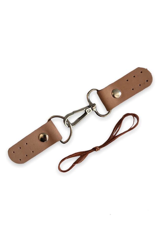 Genuine Leather Hook Bag Lock, Hooked Beetle (15 Cm) Powder