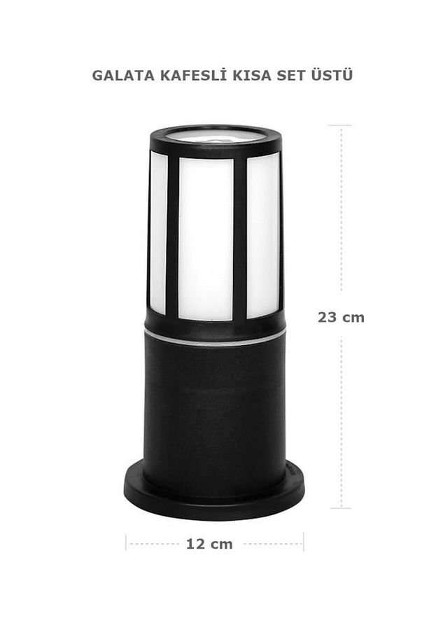 Bahçe Aydınlatma Zita Galata Kafesli Set Üstü 23cm Bahçe Duvar Garaj Yol Lambaları - 1