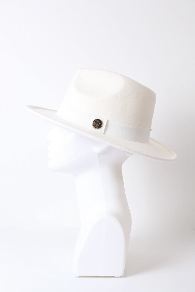 White Fedora Hat - 1