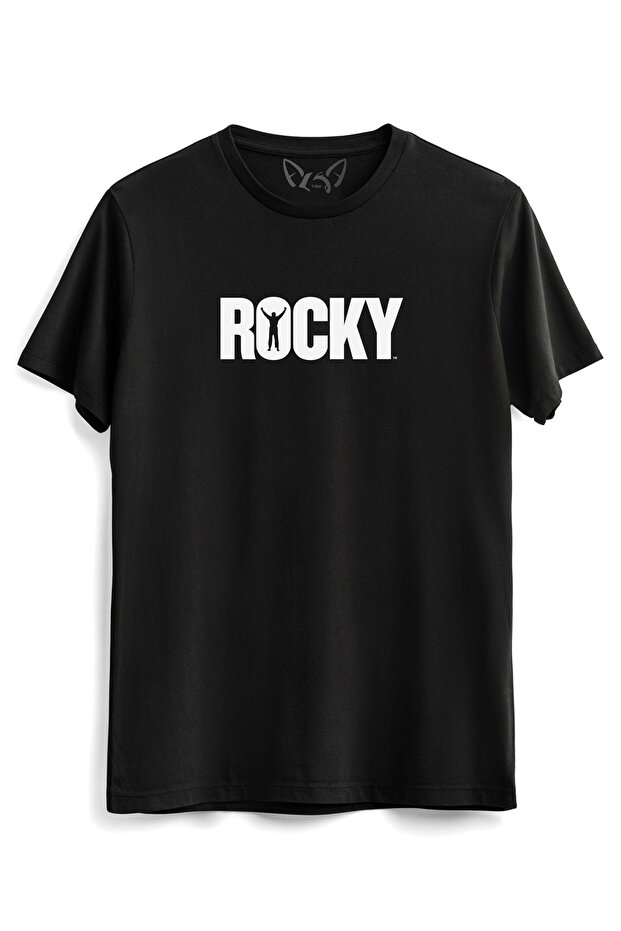 Unisex Rocky Balboa Printed Black T-shirt