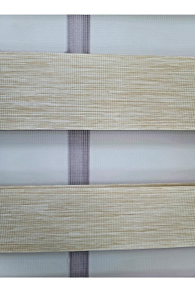 Krem Bambu Kumaş Zebra Stor Perde Sert Plastik Kasalı - 4