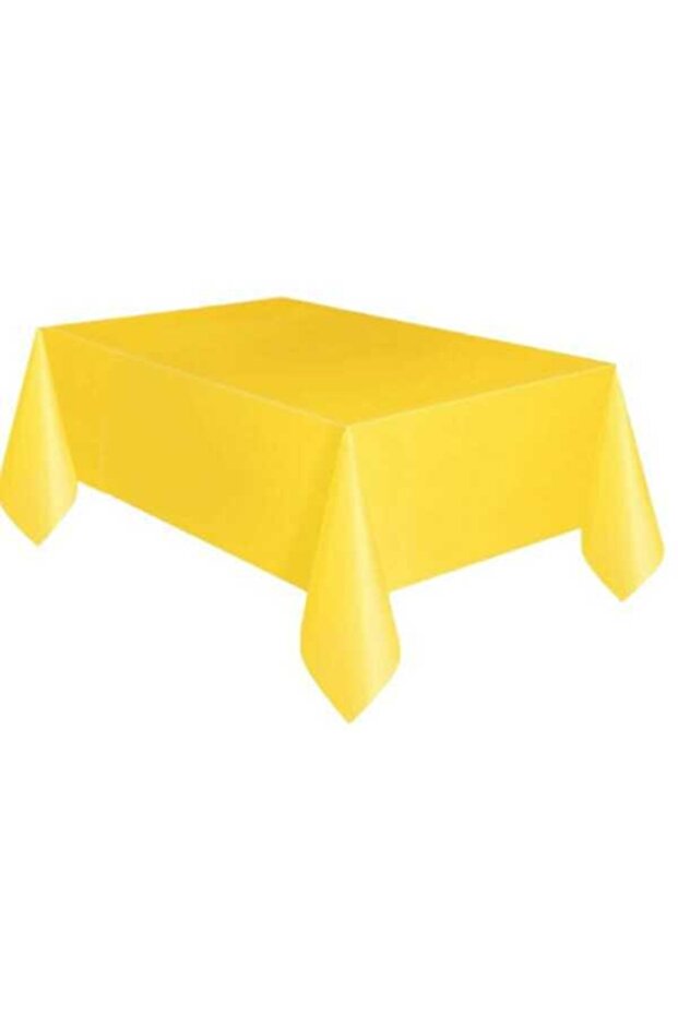 Makaron Yellow Color Plastic Tablecloth 120X180 cm