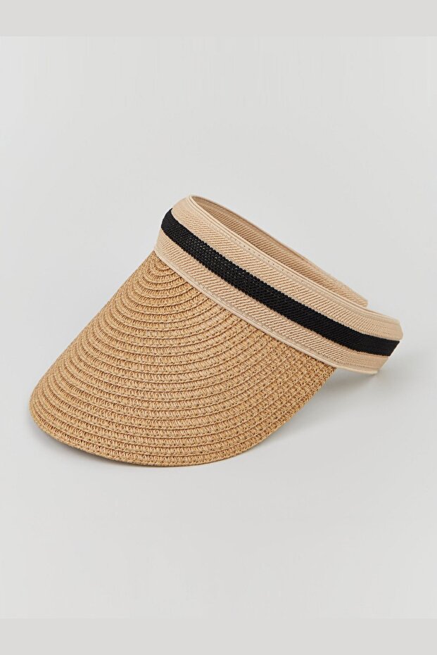 Straw Visor Crown Hat - 1