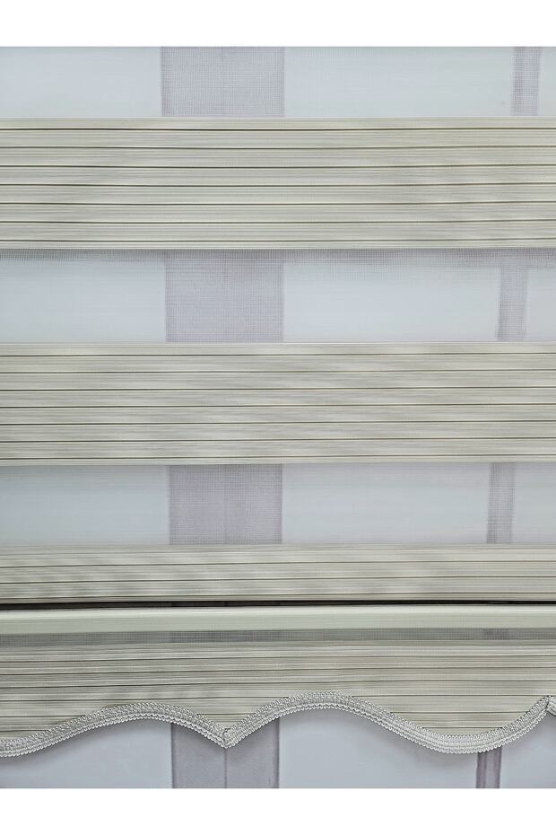 Krem Pliseli Zebra Stor Perde Alüminyum Kasalı Mz482 - 4