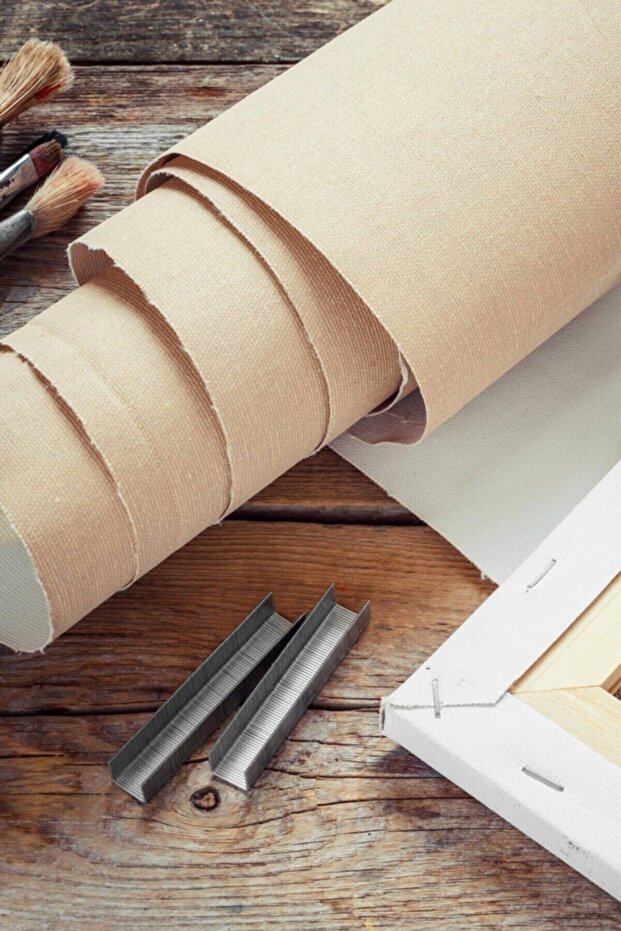 50x50cm Kare Arkadan Zımbalı Yüksek Kaliteli Astarlı Hazır Tuval Boş Tuval Tablo - 6