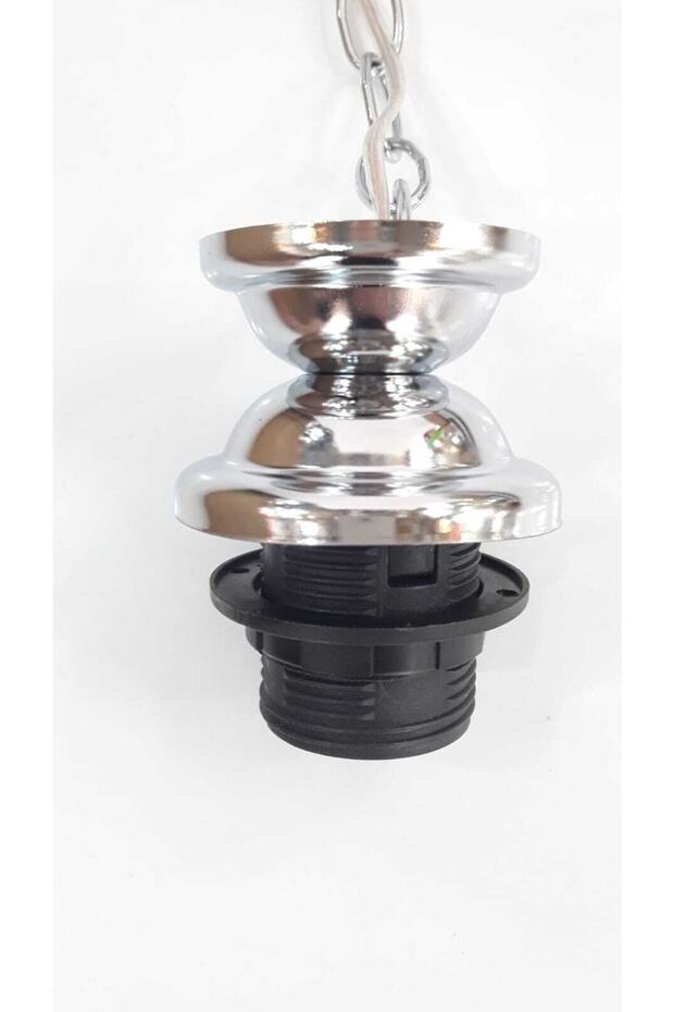 Krom Avize Askı Takımı Zincirli E27 Duy Rondelalı Model - 4