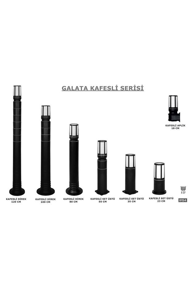 Bahçe Aydınlatma Zita Galata Kafesli Set Üstü 23cm Bahçe Duvar Garaj Yol Lambaları - 2