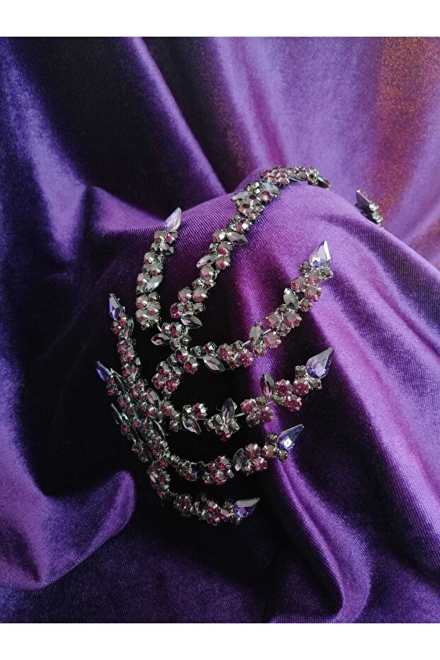 Purple double comb hair accessory