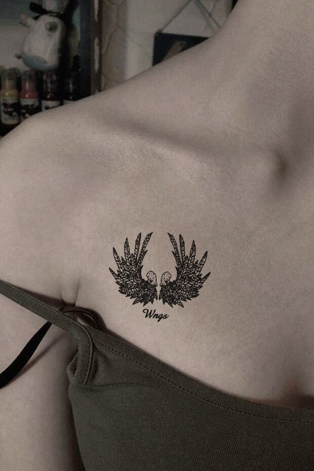 Melek Kanadı Ve Kuş Kanadı Geçici Dövme Tattoo - 2