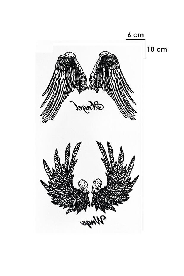 Melek Kanadı Ve Kuş Kanadı Geçici Dövme Tattoo - 3