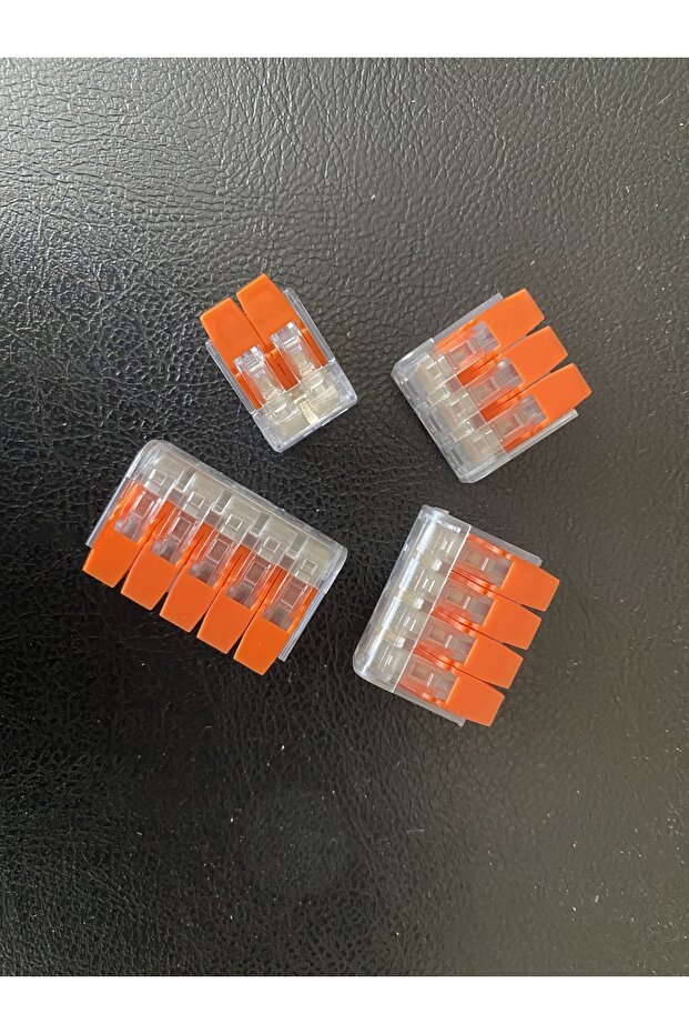 200 Pieces - 3-Port Multi-Purpose Junction Box Terminals with Orange Latch (0.2-4mm2)