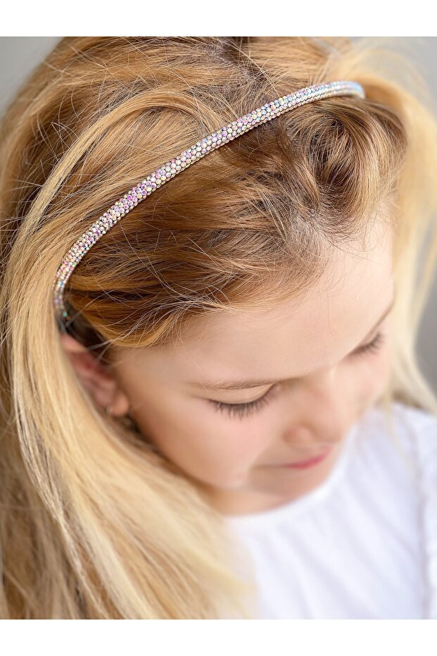 Thin Luxury Crystal Jewelled Crown Women's Children's Crown White Shiny