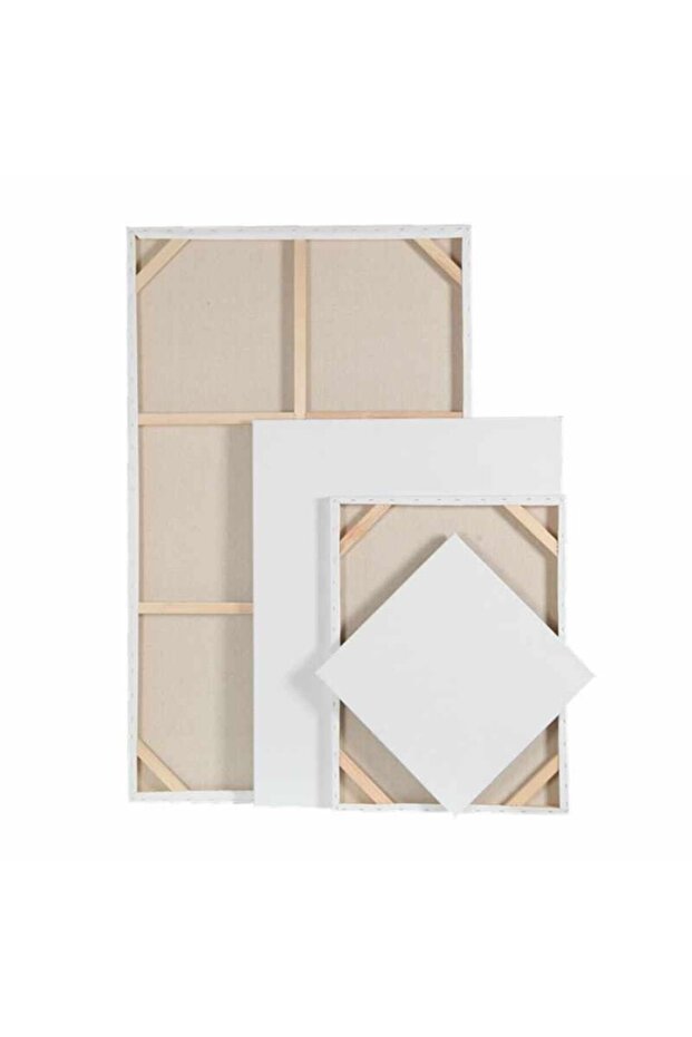 50x50cm Kare Arkadan Zımbalı Yüksek Kaliteli Astarlı Hazır Tuval Boş Tuval Tablo - 8