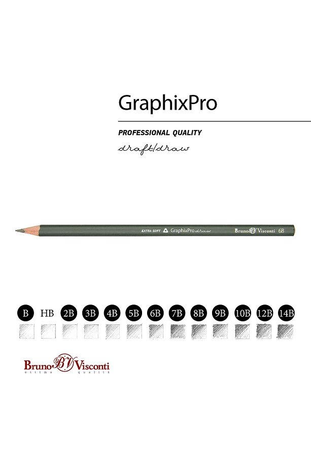 "graphixpro'' Dereceli Kurşun Kalem Seti. 12 Adet B-14b. - 3