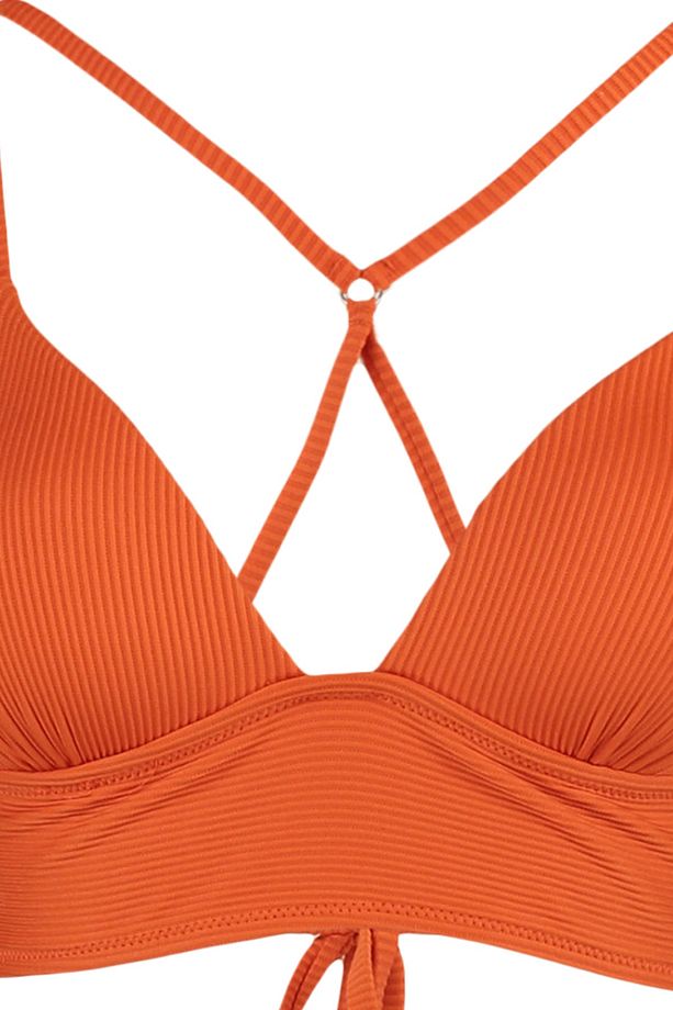 Turuncu Üçgen Push Up Dokulu Bikini Üstü TBESS21BU0010 - 7