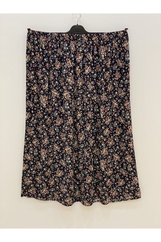 Women's Partial Flared Mother Skirt with Elastic Waist