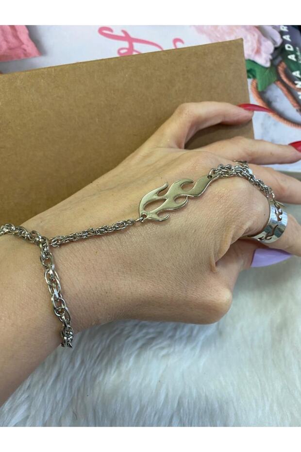 مجموعة أساور مزدوجة على شكل لهب - 2