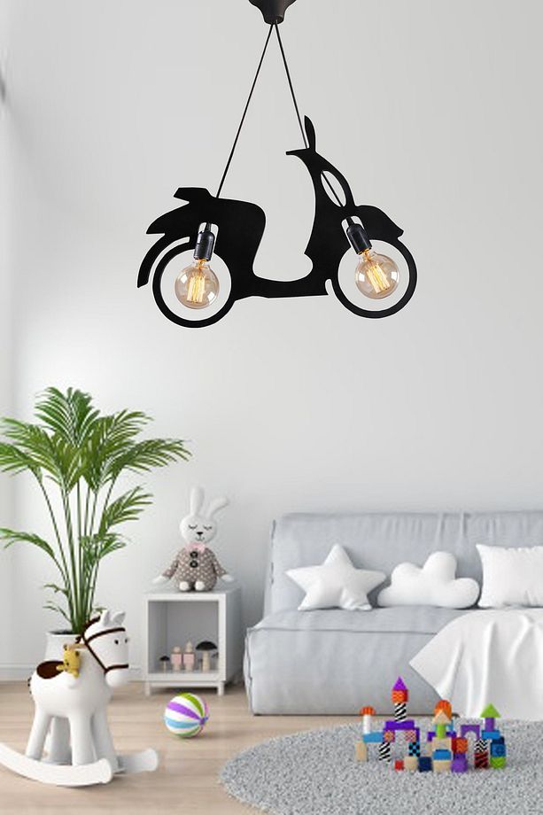 Scooter Motor Bisiklet Avize Sarkıt Modern Rustik Dekoratif Lamba - 1