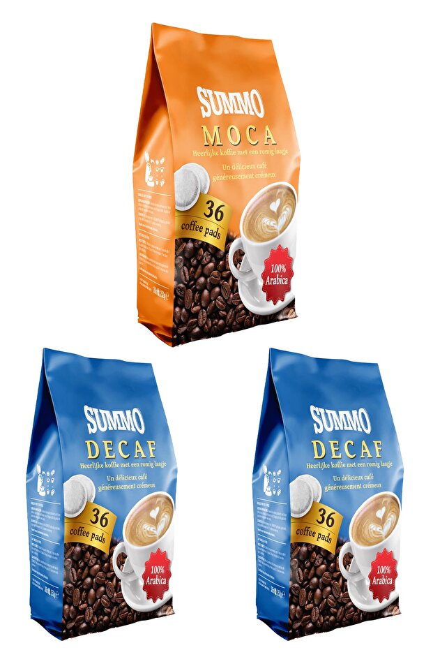 1 Moca and 2 Decaf 108-Piece Advantage Pack (36x3 Pack) Senseo Pad Coffee Capsule