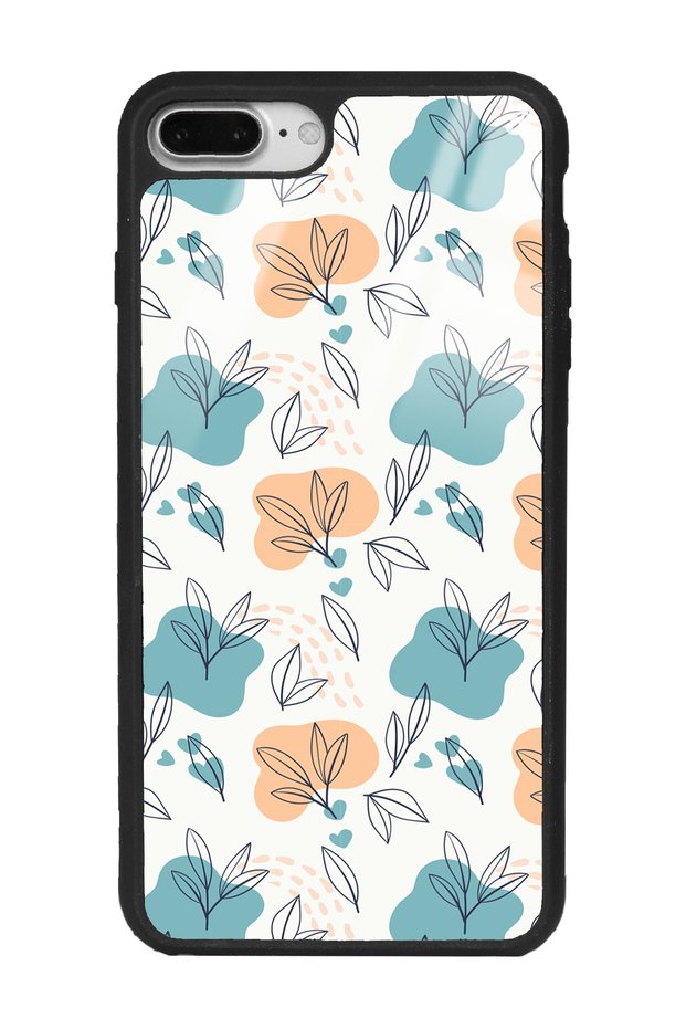 iPhone 7 Plus - 8 Plus Glossy Phone Case with Tiny Leaves Design