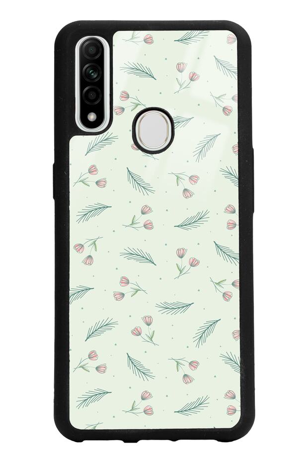 Oppo A31 Glossy Phone Case with Green Leaf Design