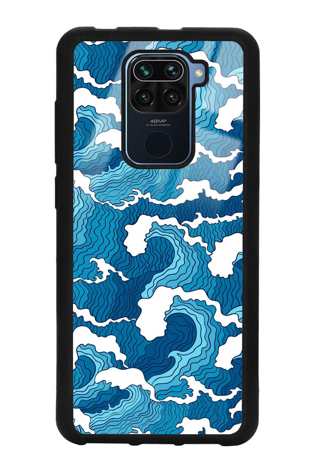 حافظة هاتف لامعة بتصميم موجة زرقاء لهاتف Xiaomi Redmi Note 9
