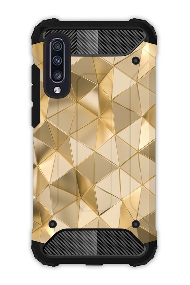 Galaxy A70 Compatible Case Tank Full Protection Antishock - Golden