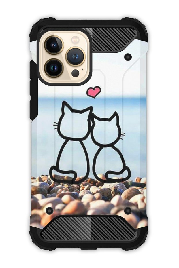 iPhone 13 Pro Max Compatible Case Tank Full Protection Antishock - Cats Love