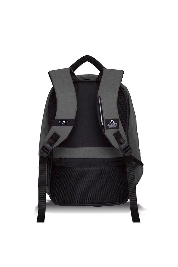 Smart Bag Secret Usb Şarj Girişli Akıllı Laptop Sırt Çantası Gri - 6