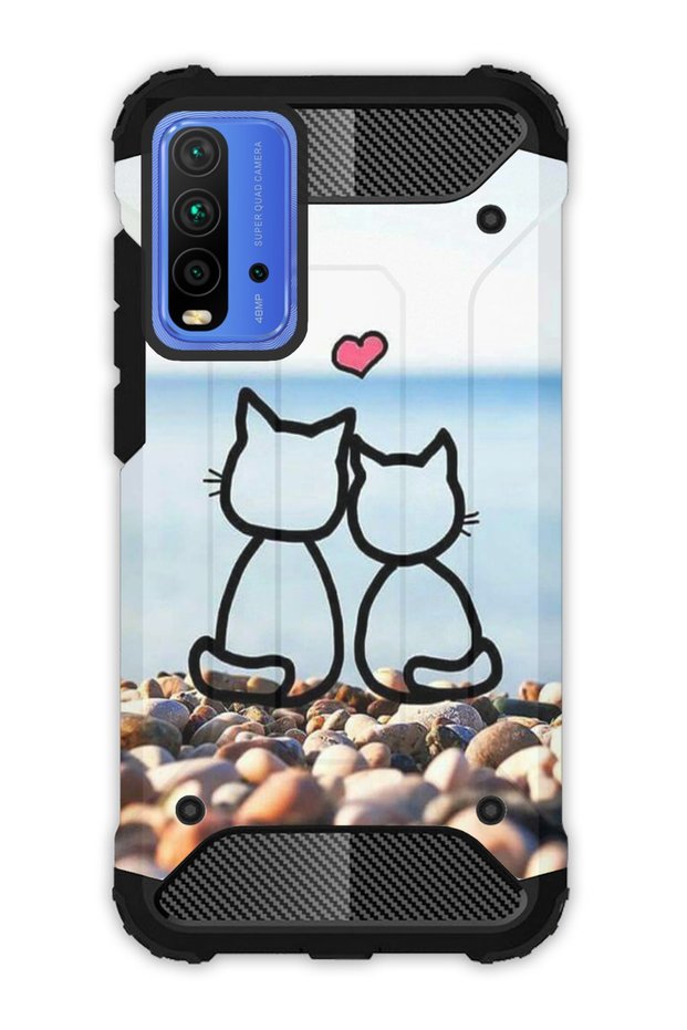 Xiaomi Redmi 9t Compatible Case Tank Full Protection Antishock - Love of Cats